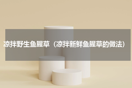 凉拌野生鱼腥草（凉拌新鲜鱼腥草的做法）